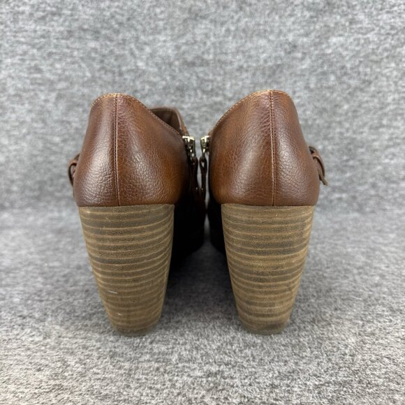 ✅Dr.Scholl's Boots Womens 8W Brown Leather Wedge Ankle Side Zip Fashion Booties. - Picture 7 of 10